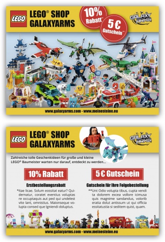 Gutschein-Design für Lego Onlineversandhandel 